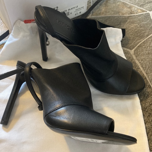 Vince Grace Black Ankle Strap Heels - Picture 1 of 8
